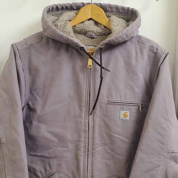 🤩Rare carhartt sherpa lined jacket size women's L - Picture 2 of 8